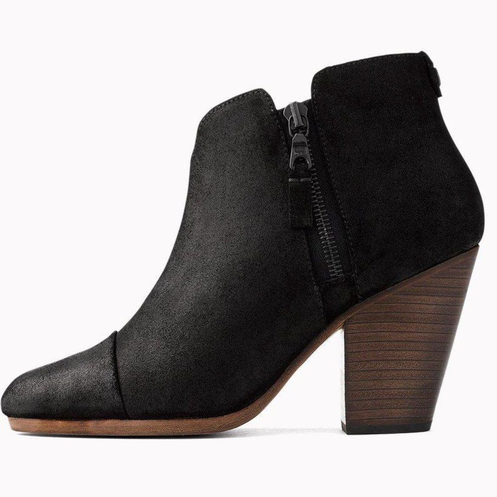 RAG & BONE Suede Round Toe Boots Heels Boo…